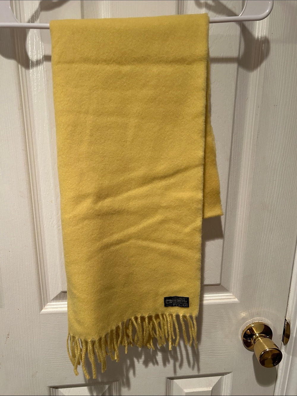 Yellow Fringed Wool Scarf - Brand Unknown